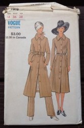 7919 1970 VOG A-LINE MIDI COLLAR COAT, PANTS PATTERN 10